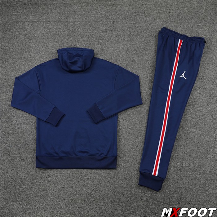 Photo Nouveau Ensemble Veste A Capuche Survetement Foot Jordan PSG Bleu