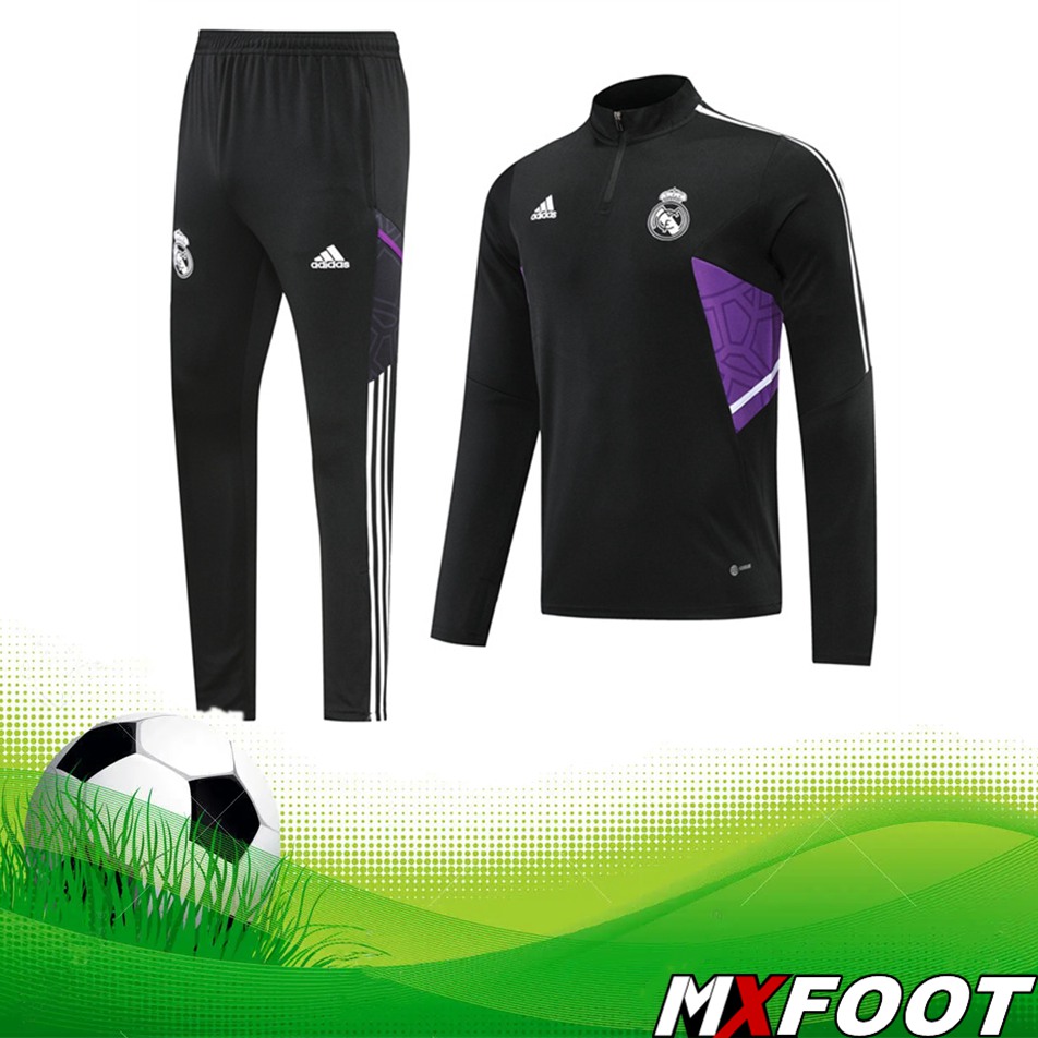 Floquer Nouveau Ensemble Survetement De Foot Real Madrid Noir