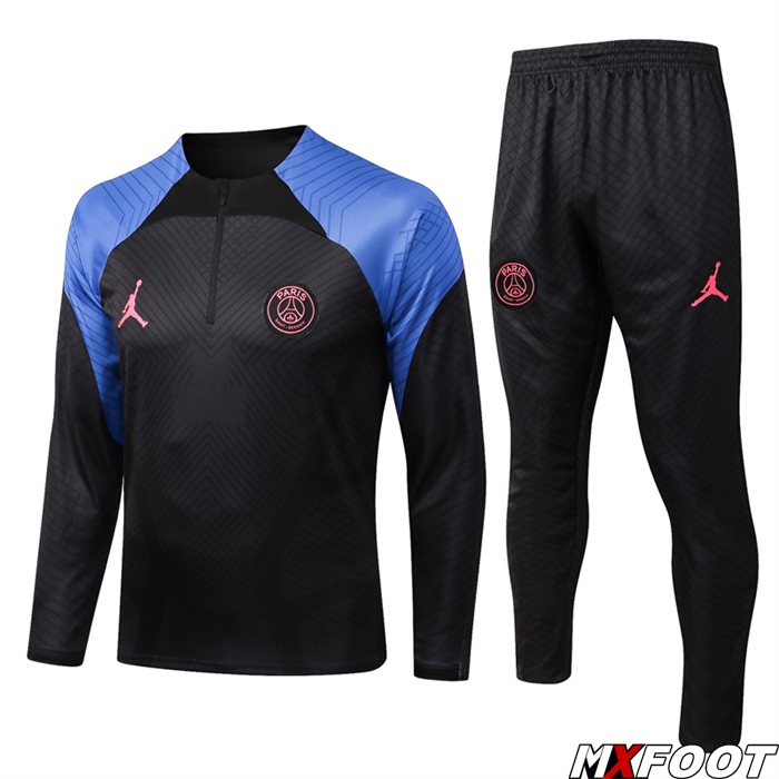 Tout Les Nouveau Ensemble Survetement De Foot Jordan PSG Noir Bleu 2022